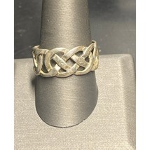 MEN&#39;S 925 STERLING SILVER BRAIDED DESIGN BAND RING SIZE 10 SKY - $41.18