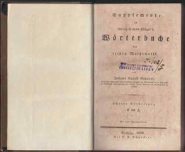 Georg Klugel Mathematics Dictionary Antique Book 1836 - $185.76