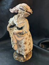 Antique German Hochst Detailed Girl Lady Dress Figure Flowing Skirt Dress 9&quot; - £192.30 GBP