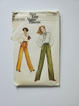 1970's Vintage Vogue 7019 Sewing Pattern Misses Pants Slacks Size 28 Uncut - $19.80