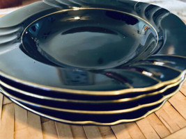 Gallery Collection Ranmaru Wave Golden Black Salad or Soup Bowls(4) 8-3/4&quot; - £24.42 GBP