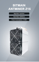 Antminer Z15 420K Bitmain Equihash ASIC Miner Used with PSU - Buy Now! - £3,483.32 GBP