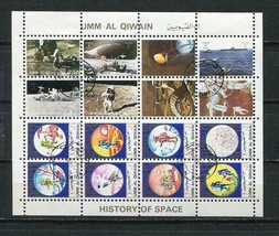 UMM AL Qiwain 1972 Apollo 11-17 Mini Sheet perf Used/CTO History of Space 5646 - £4.94 GBP