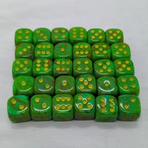Lot Of (30) Slime Vortex 12mm Green/Yellow Dice - $59.39