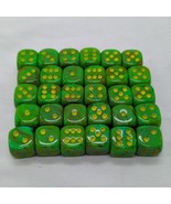 Lot Of (30) Slime Vortex 12mm Green/Yellow Dice - $1,106.11 MXN