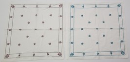 G) Vintage Set of 2 Filago Square Pocket Card Suit Cloth Handkerchiefs - $11.87