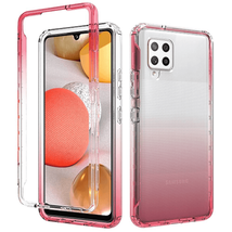 Two-Tone Transparent Shockproof Case Cover for Samsung A42 5G PINK - $7.66