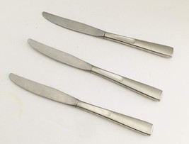 Oneida Stainless Satin Scoop Flatware  Lot of 3 Dinner Knives 9&quot;  USA VGUC - £7.05 GBP