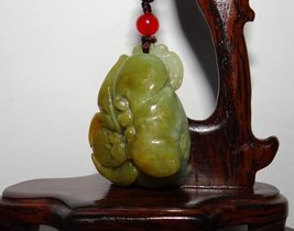 YW 1.6&quot; China Certified Grade A Nature Hisui Jadeite Jade Blessing Bat a... - £93.08 GBP