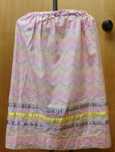 Native American Handmade Chevron Print Ribbon Skirt  Pink and Gray Sz Small - £21.28 GBP