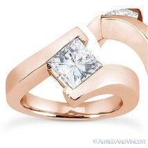 Forever One D-E-F Square Moissanite Solitaire Engagement Ring in 14k Rose Gold - £944.91 GBP+