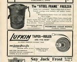 Jack Frost &amp; Steel Frame Ice Cream Freezers &amp; Lufkin Tapes 1909 Magazine Ad - $17.82