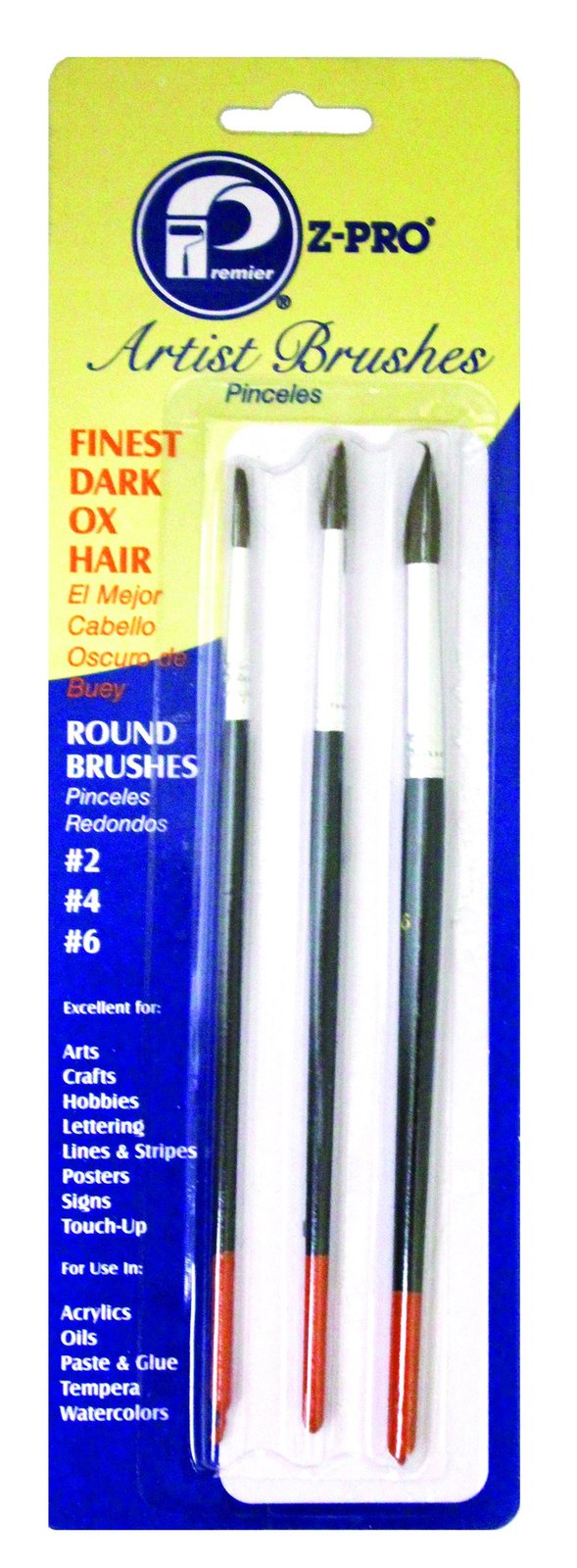 Premier Artist Brushes Dark Ox-Hair Round Set, 3 Piece Set, AR10107 - $17.28