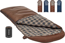 Kingcamp Cotton Flannel Sleeping Bag, Big And Tall Sleeping Bags For Adults Cold - £63.10 GBP