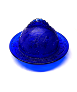 Antique US GLASS Covered Butter Dish DELAWARE Cobalt Blue EAPG - Circa 1899 - $1,855.57 MXN