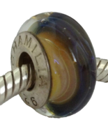 Authentic Chamilia Golden Sky Murano Glass Retired Bead Charm Ob-167 New - $23.74
