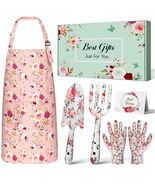 Ergonomic Garden Tool Set for Women - Trowel, Fork, Gloves & Apron Gift Set