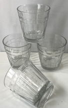 Longaberger 12 oz Clear Glass Cup Woven Traditions Tumbler Set of 4 USA Retired - £31.53 GBP