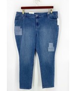 Style Co Skinny Leg Jeans Plus Size 20W Blue Patches Denim Stretch NEW - £35.50 GBP