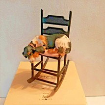 AS IS Lowell Davis &quot;Sawin&#39; Logs&quot; Dog Napping Rocking Chair Metal Figurine  - £30.07 GBP