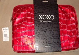 45$ XOXO Lazy day 15&quot; Brand New Laptop Case with tags- Deep red - $12.86