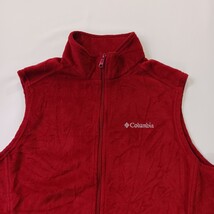 Columbia Granite Mountain Fleece Vest Men's Medium Red Full Zip Pockets XM1024 image 10