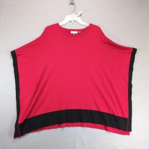 Calvin Klein Red &amp; Black Soft Knit Poncho Sweater Women&#39;s S/M Retro Mod ... - $368.21 MXN