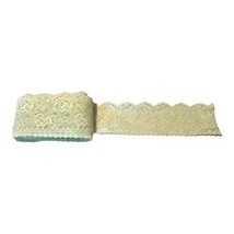 Vintage Fancy LOT Lingerie Scalloped White Floral Lace Trim Roll 2.5” Flowers - £25.76 GBP