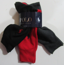 Polo Ralph Lauren Mens Trouser Dress Socks Black Red 3 pack Size 10-13 N... - $19.99