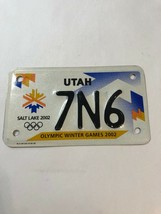 2002 Olympic Utah Motorcycle License Plate # 7N6 - $22.56