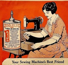 1925 3-in-1 Machine Oil XL Sewing Advertisement 14 x 11 Industrial Ephemera - $34.49