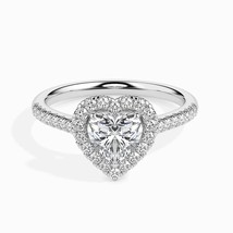 2.30Ct Heart Cut LC Moissanite Wedding Womens Engagement Ring 10K White Gold - £595.30 GBP