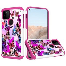 Design Tough Hybrid Case For Google Pixel 5A 5G Colorful Butterfly - £4.58 GBP