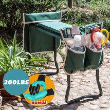 Folding Garden Kneeler Bench Stool Eva Pad Seat W/Gloves+Two Extra Thicken Pouch - $73.99