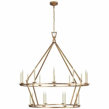 Darlana Horchow Visual Comfort 2-Tiered Ring Chandelier  Gold, Iron  50&quot; 5199 - £1,819.00 GBP