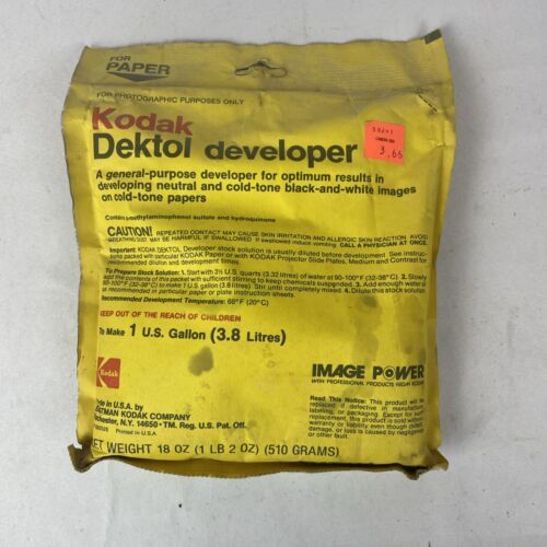 Vintage KODAK Dektol Developer and Fixer Darkroom chemicals 1 Gallon B&amp;W... - $9.49