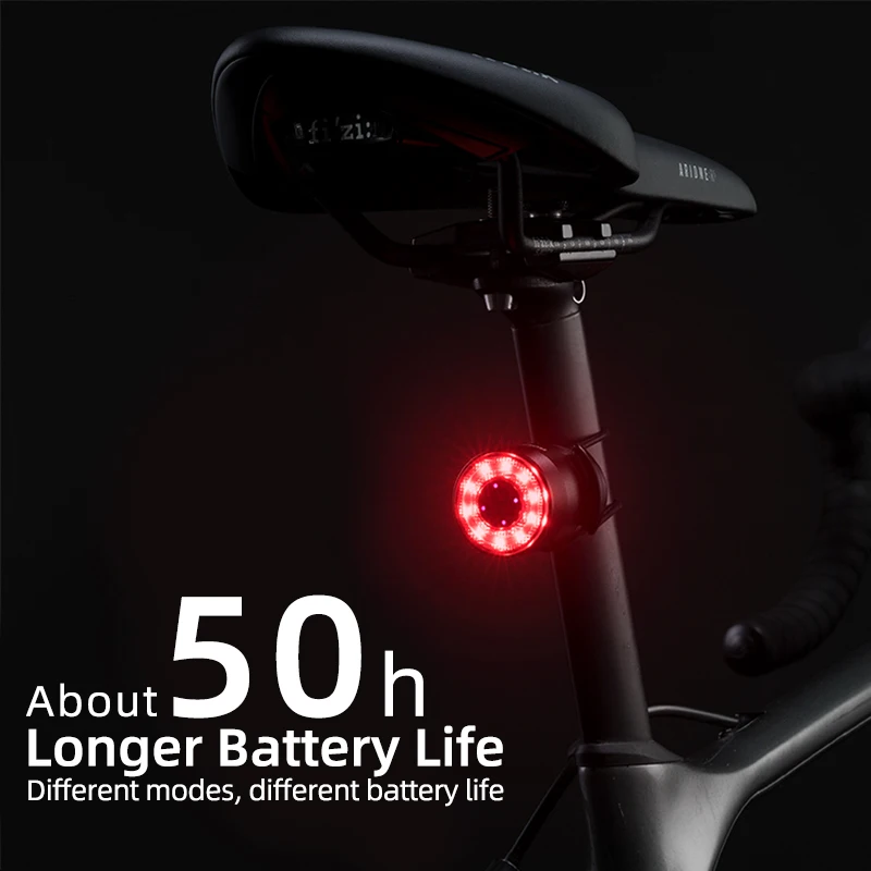Sporting ROCKBROS Bicycle Rear Light USB Charging Safety Warning Cycling Light C - £39.50 GBP