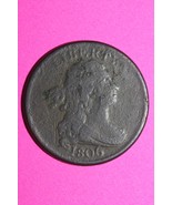 1806 Rotated Die Draped Bust Half Cent Large 6 With Stems Authentic Coin... - $199.99
