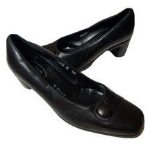 Arche Womens Black Leather 2.5&quot; Block Heel Shoes Pumps Made in France Sz... - $30.95