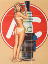 vintage ac delco spark plug advertisement poster annie ceramic mural bac... - £47.47 GBP+