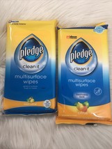 (2) Pledge Clean It Multisurface Wipes Fresh Citrus Scent 25 Wipes per Pack - £11.64 GBP