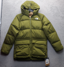 The North Face Down 600 Fill Power Parka Jacket Youth XL Green Fleece Li... - $119.99
