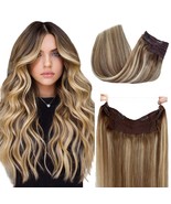 Human Hair Halos Extensions Ash Brown With Bleach Blonde Halos Remy Hair... - $49.99