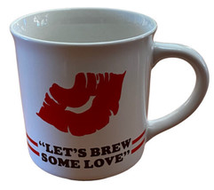 Vintage 1983 Enesco Porcelain Coffee Cup Mug Let’s Brew Some Love Lips Kiss - £27.65 GBP