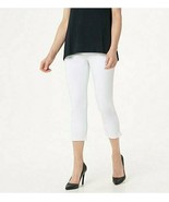 H by Halston Ultra Knit Slim-Leg Crop Pants with Side Slits White Size 10 - £10.98 GBP