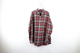 Vtg 90s Ralph Lauren Mens Large Faded Flannel Collared Button Down Shirt Plaid - £35.48 GBP