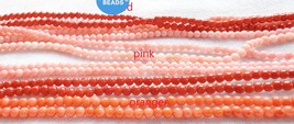15.5&quot; full strand  Pink Red Orange Coral Beads 3-16mm Round ball Red Cor... - €4,11 EUR