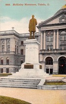 Toledo Ohio Mc Kinley Monument~Front Of Lucas County Court House Postcard 1910s - £4.57 GBP