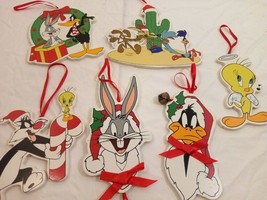 6 Vintage Looney Tune Wooden Ornaments 1996 Kurt Adler - £29.96 GBP