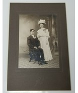 Man Seated Woman Eye Glasses Hat Photo Antique Fritz Studio St. Cloud Mi... - £11.66 GBP